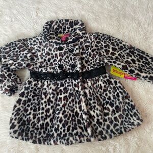 Leopard Print Girls Faux Fur Coat by Penelope Mack
